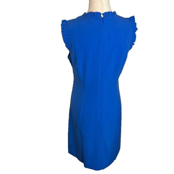 J.Crew $118 Ruffleneck Suit Dress in Blue Size 4 BF465 - Picture 3 of 6